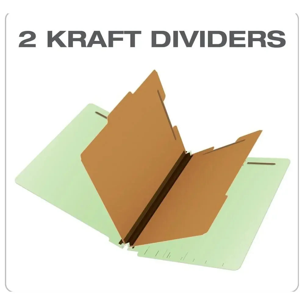 Pendaflex Pressboard End-Tab Classification Folders, Legal Size- Light Green